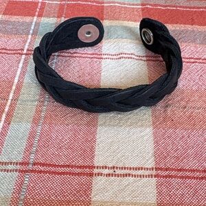 Black Braided Leather Bracelet